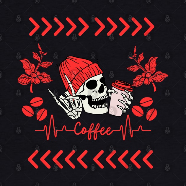 Red-Hot Caffeinated Skull: Coffee and Bones by Syntax Wear